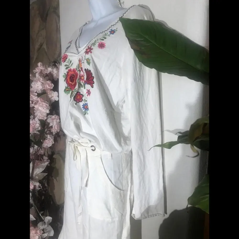 White stag Embroidered white shirt large - Picture 3 of 6